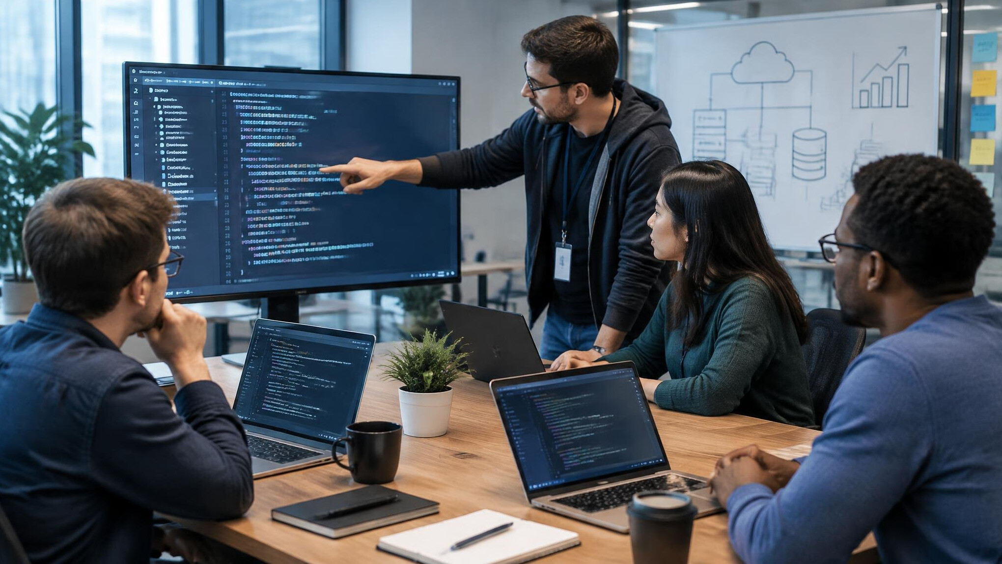 business meeting with programmers