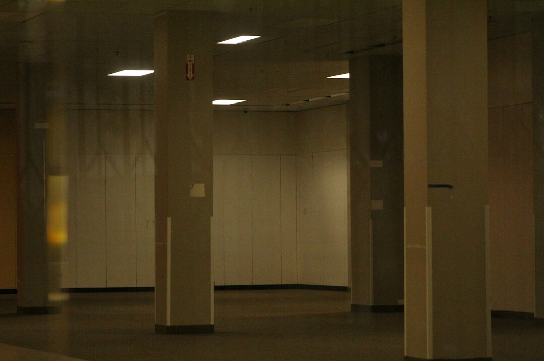 Rows of server racks in a data center